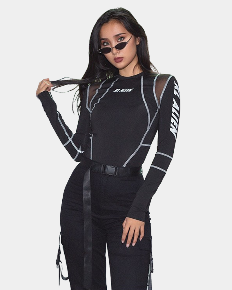 Long Sleeve Black Bodysuit