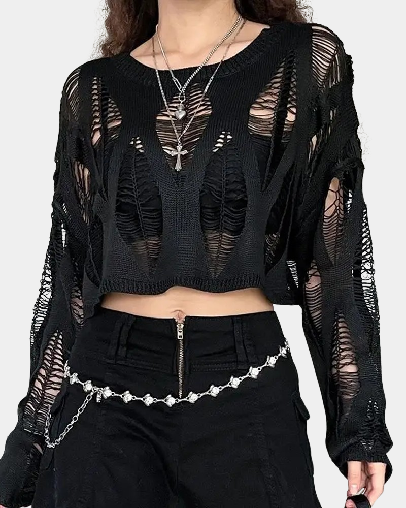 トップス KISHIDAMIKI tec cropped top black Tie-Front Long Sleeve トップス KISHIDAMIKI tec cropped top black Tie-Front Long Sleeve