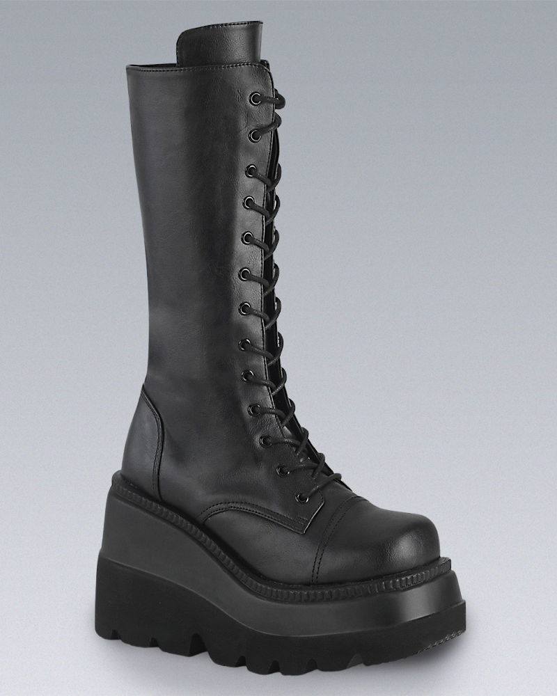 Black Mid Calf Platform Boots
