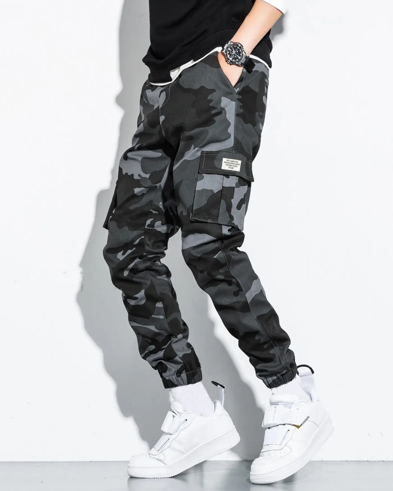 Gray Camo Cargo Pants