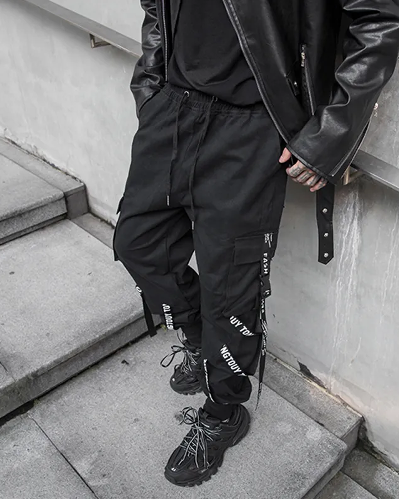 Cargo Pants With Straps Mens