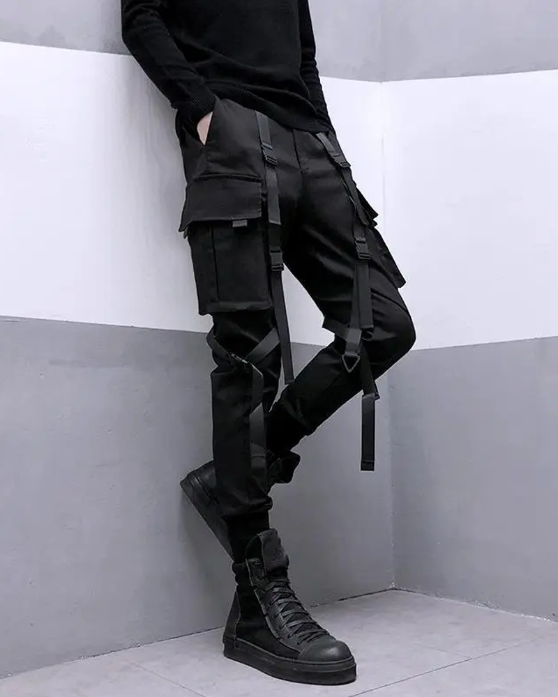 Black Pants With Straps