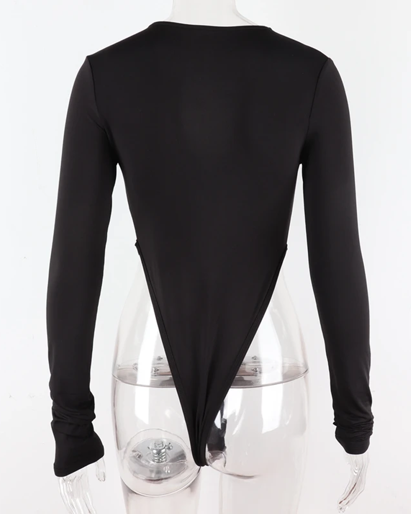 Black Zip Up Bodysuit