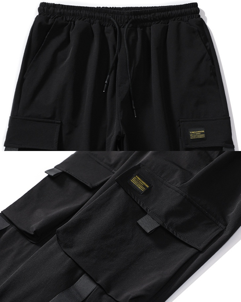 Black Nylon Cargo Pants