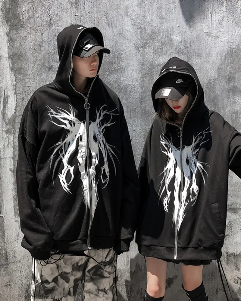 Grunge Black Hoodie