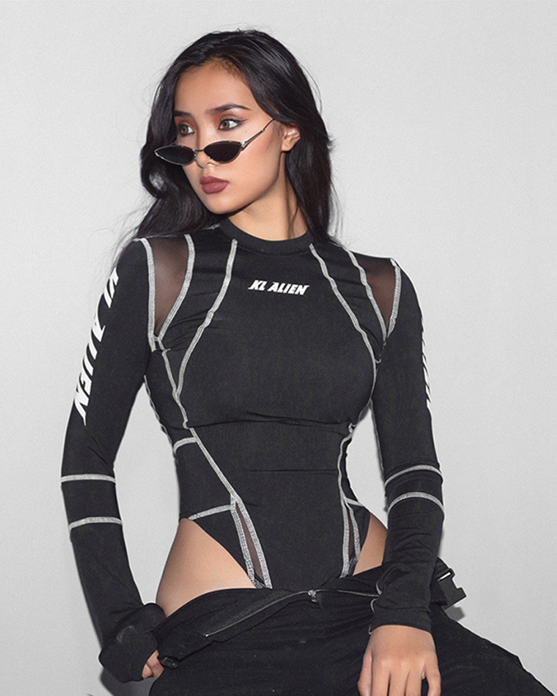 Long Sleeve Black Bodysuit