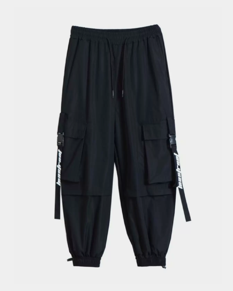 Loose Fit Black Cargo Pants Men's