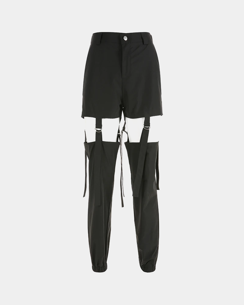 Black Cargo Pants Womens High Waisted
