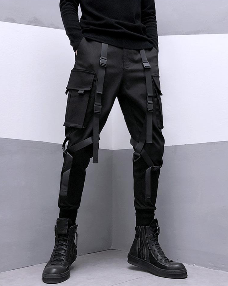 Black Pants With Straps