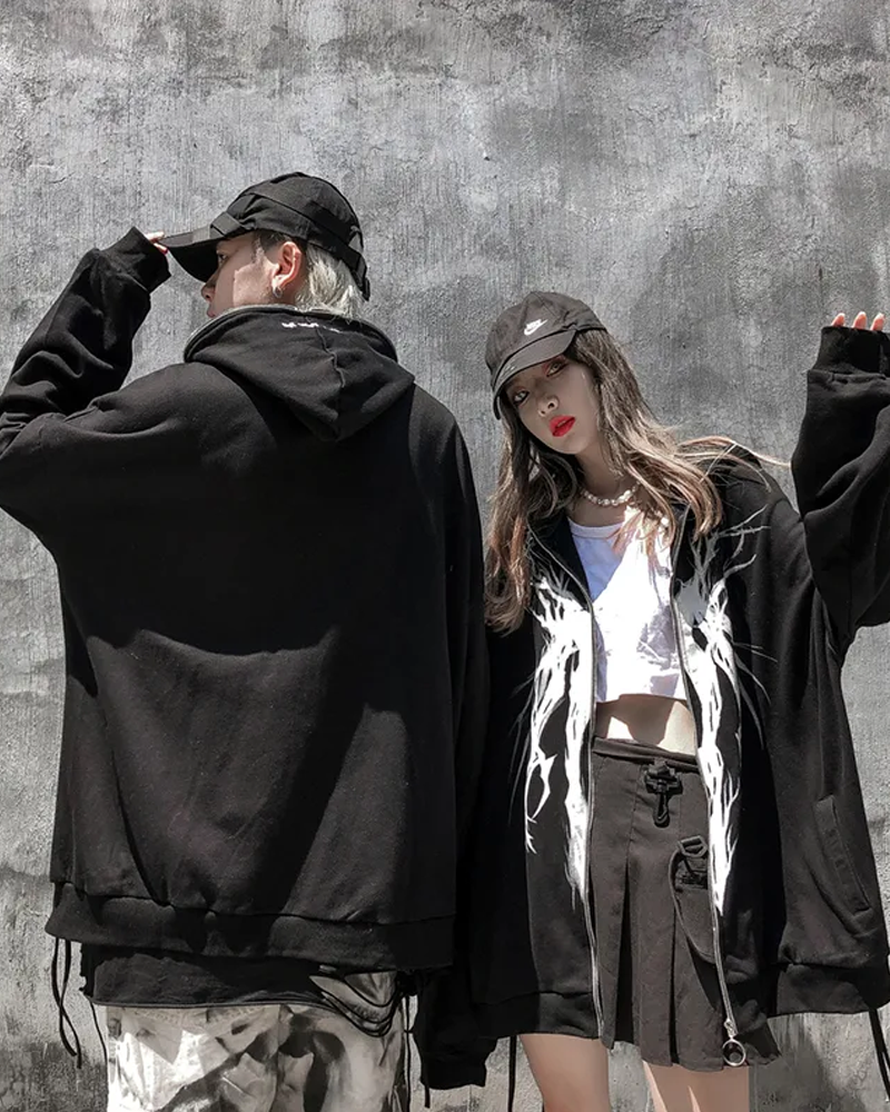 Grunge Black Hoodie