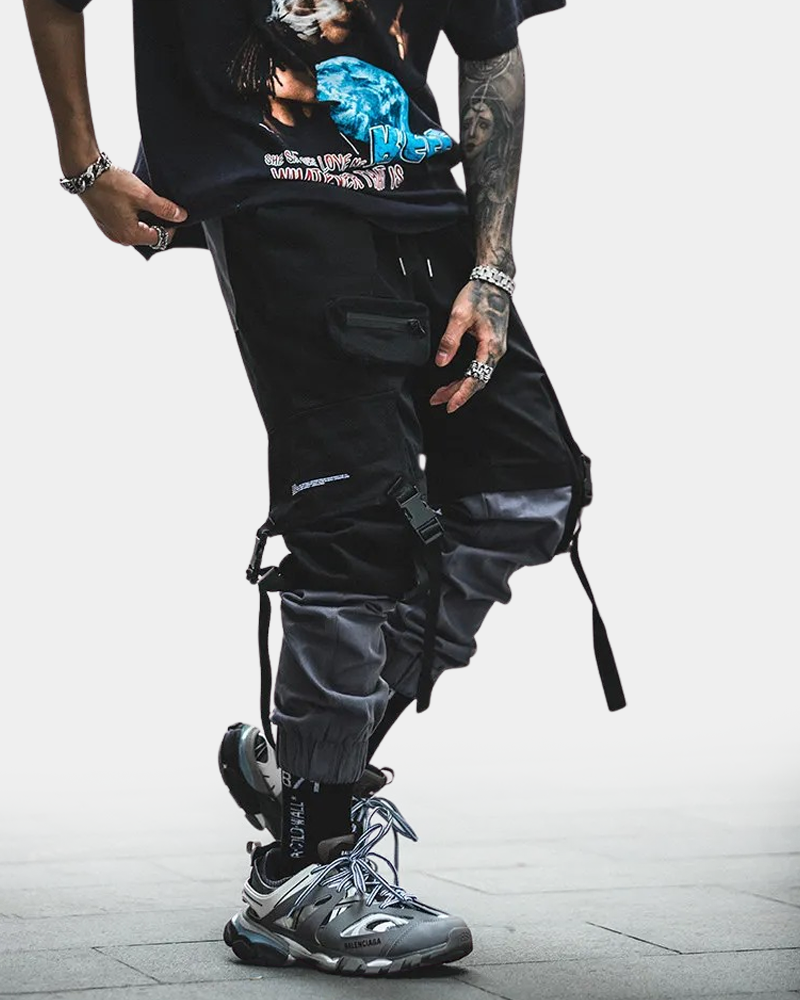 Black And Gray Cargo Pants