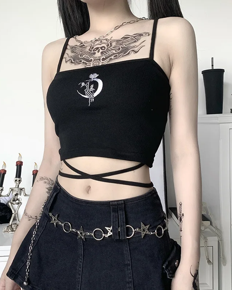 Black Gothic Crop Top