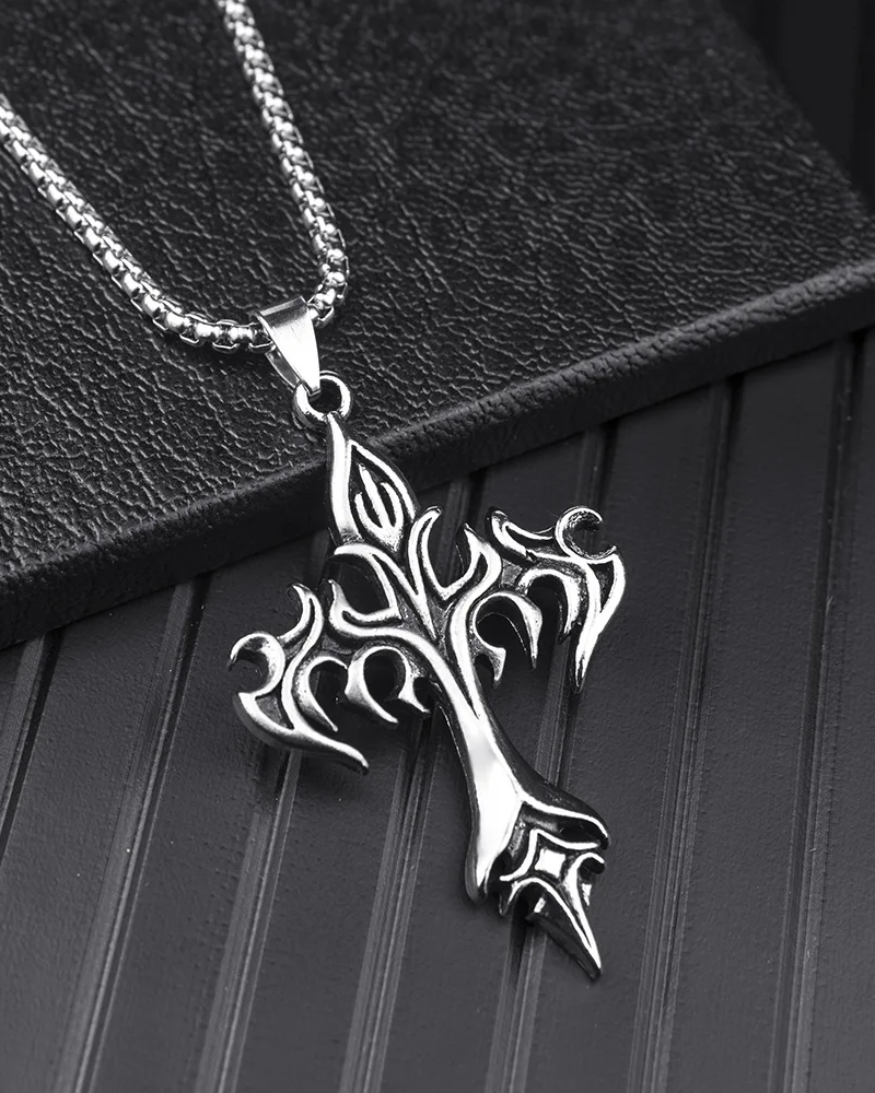 Flame Cross Necklace