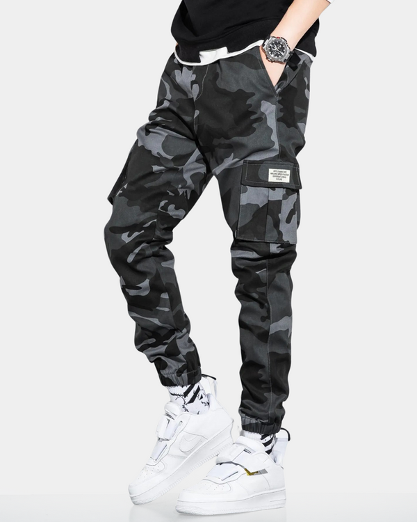 Gray Camouflage Cargo Pants