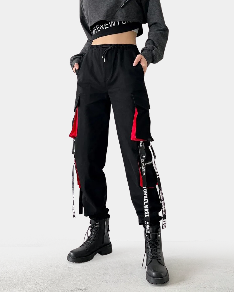 Cargo Pants Black And Red