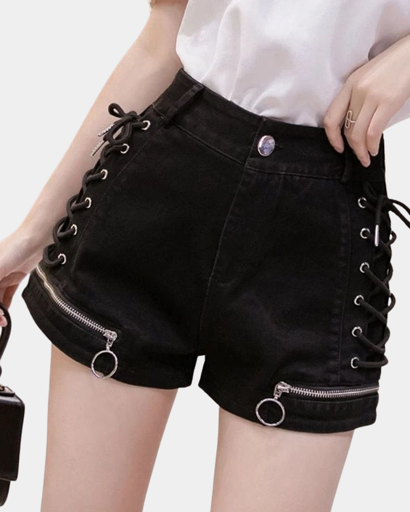 Black Jean Shorts Womens