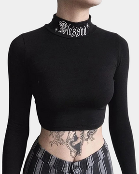 Black Goth Crop Top