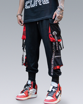 Black And Red Cargo Pants