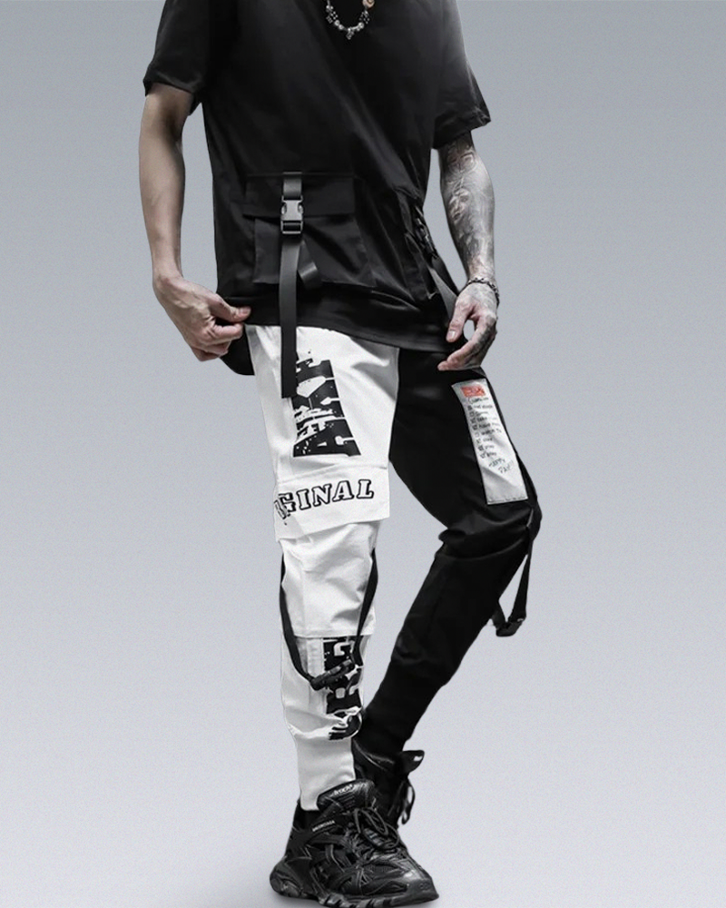 Black And White Cargo Pants