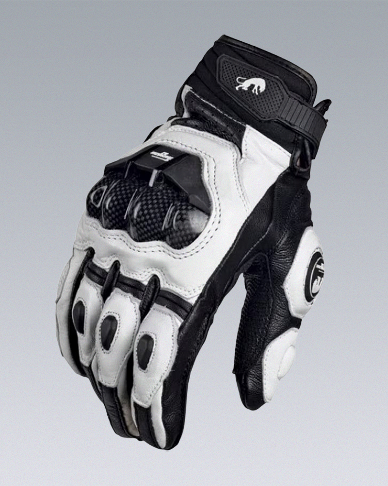 Black And White Leather Gloves