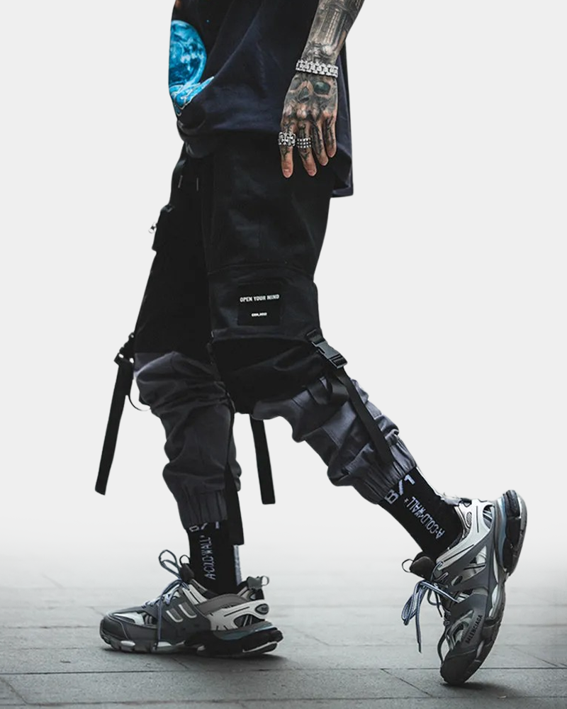Black And Gray Cargo Pants