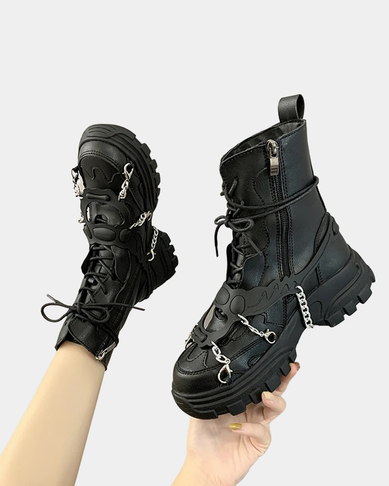 Black Boots With Chains