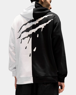 Half white hoodie hotsell