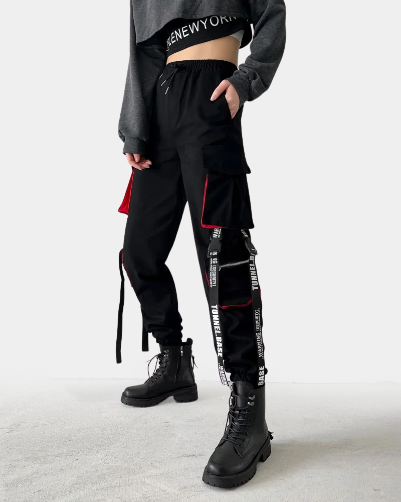Cargo Pants Black And Red