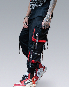 Black And Red Cargo Pants