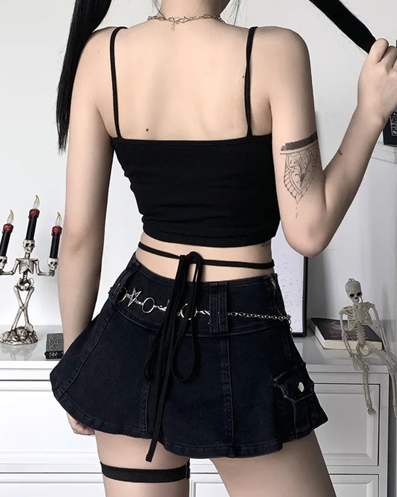 Black Gothic Crop Top