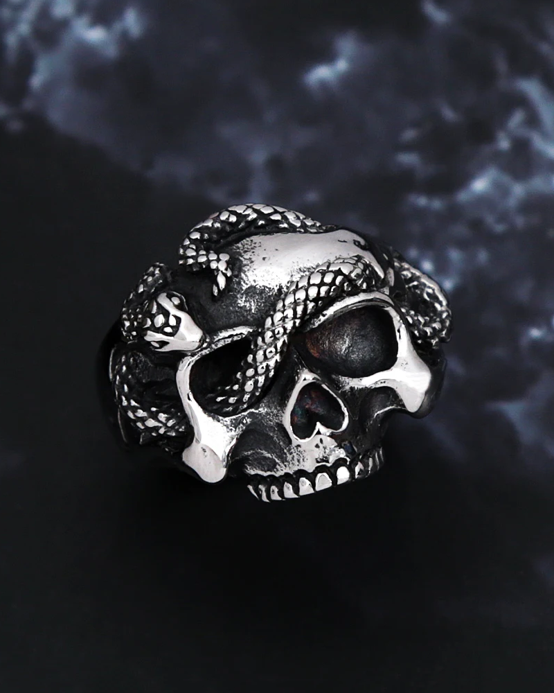 Skull Snake Ring