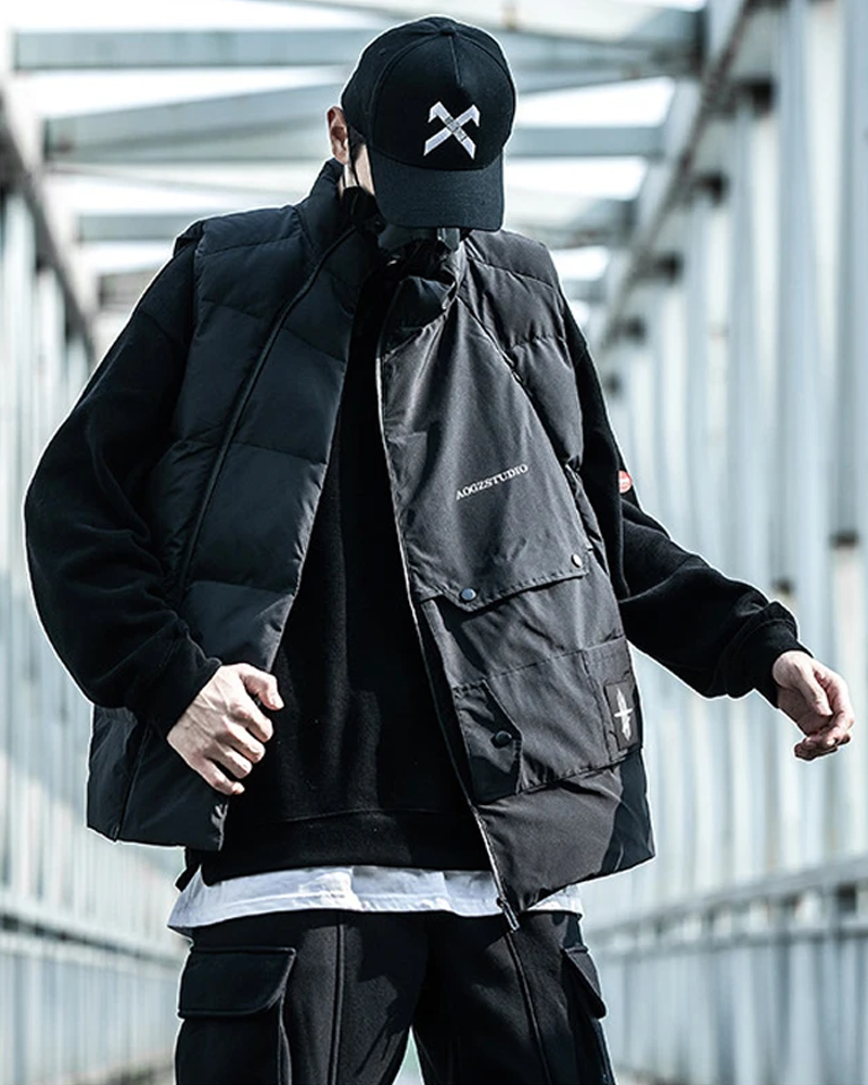Black Tactical Vest Streetwear
