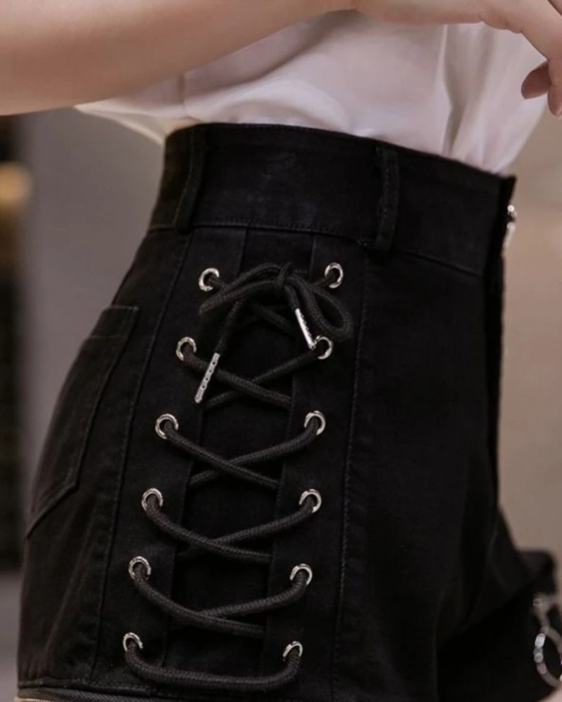 Black Jean Shorts Womens