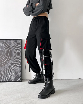 Cargo Pants Black And Red