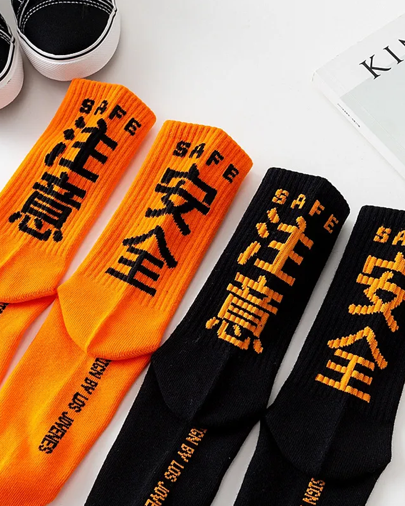 Kanji Japanese Characters Socks