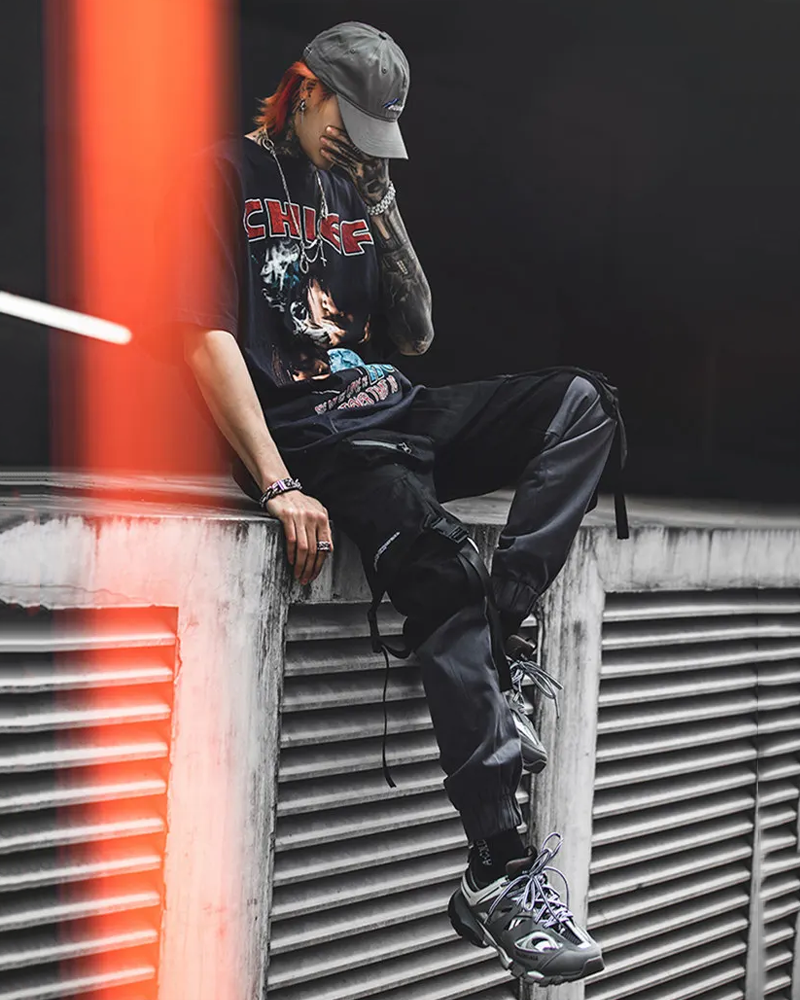 Black And Gray Cargo Pants