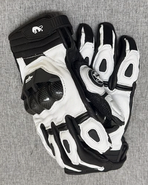 Black And White Leather Gloves