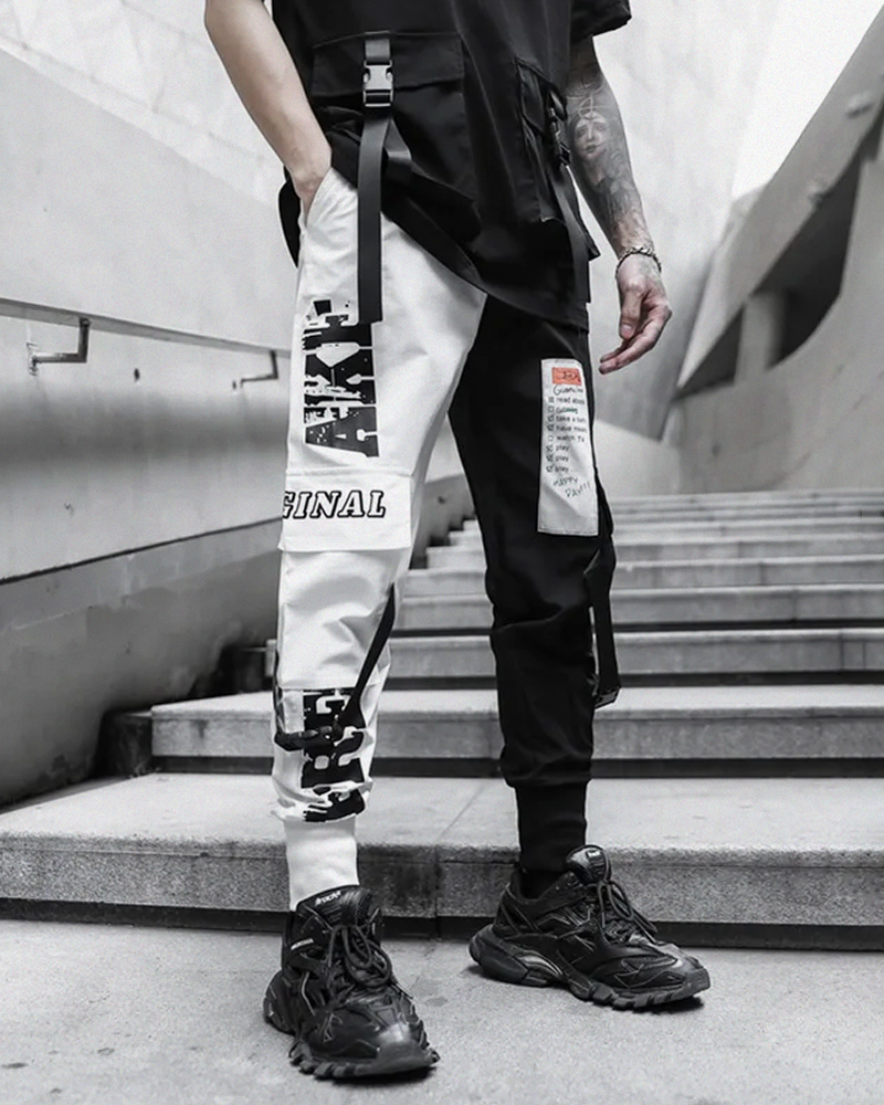Black And White Cargo Pants