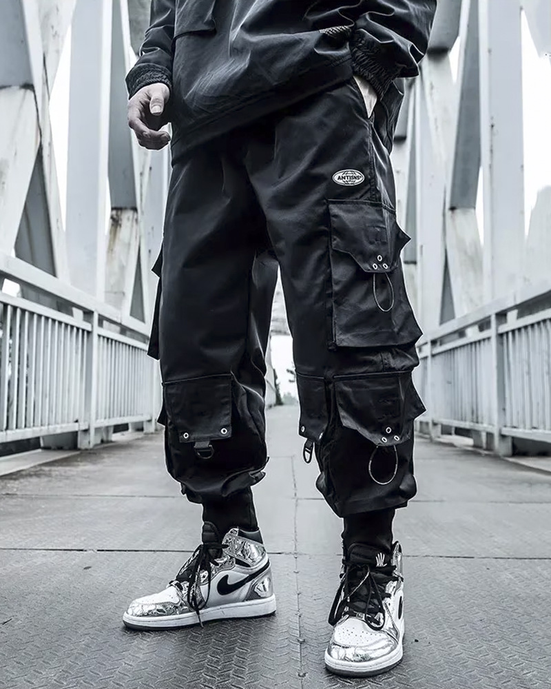 Black Baggy Cargo Pants | Techwear Division
