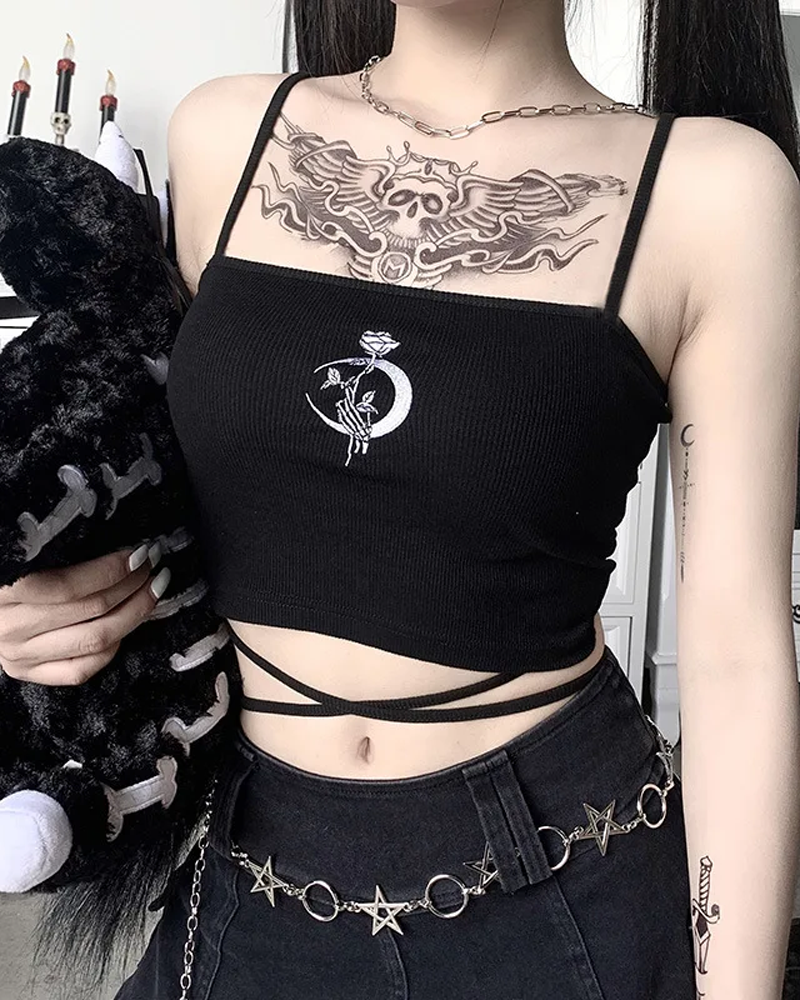 Black Gothic Crop Top