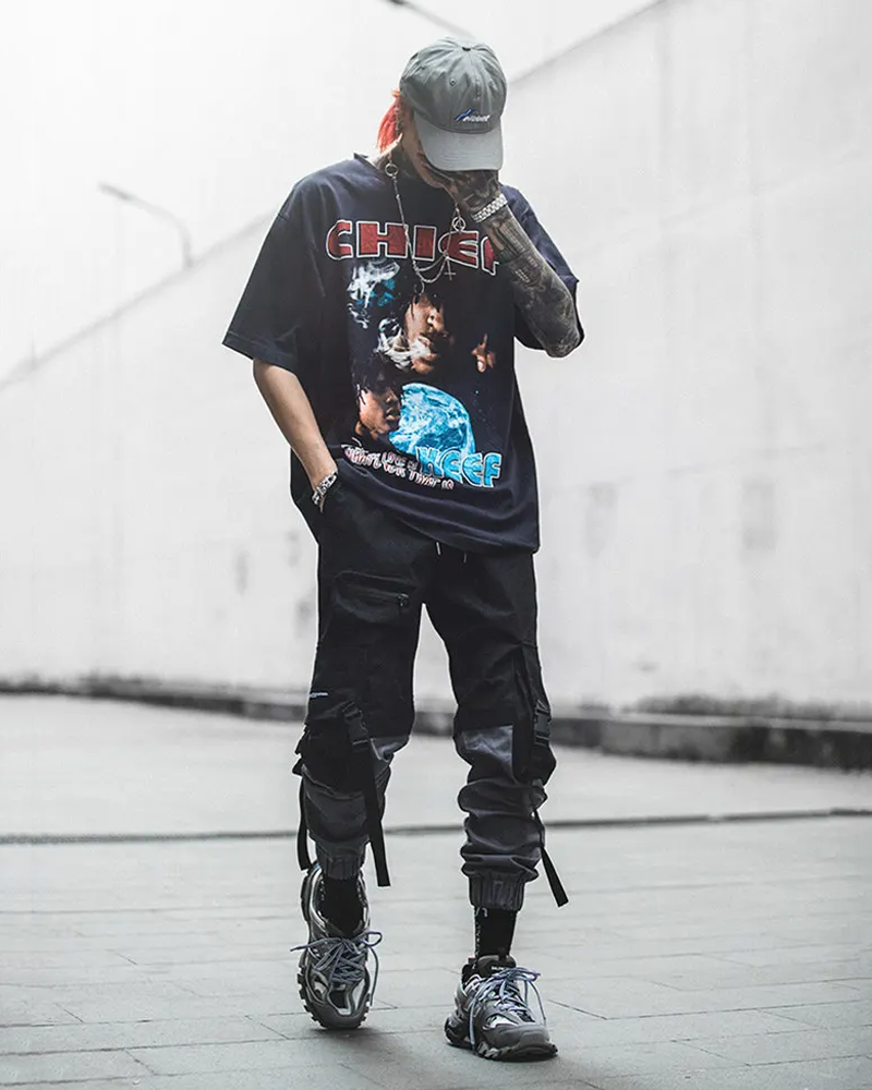 Black And Gray Cargo Pants