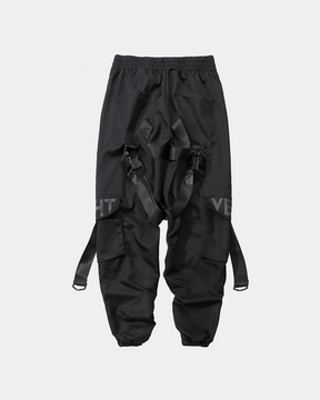 Black Cargo Pants With Straps