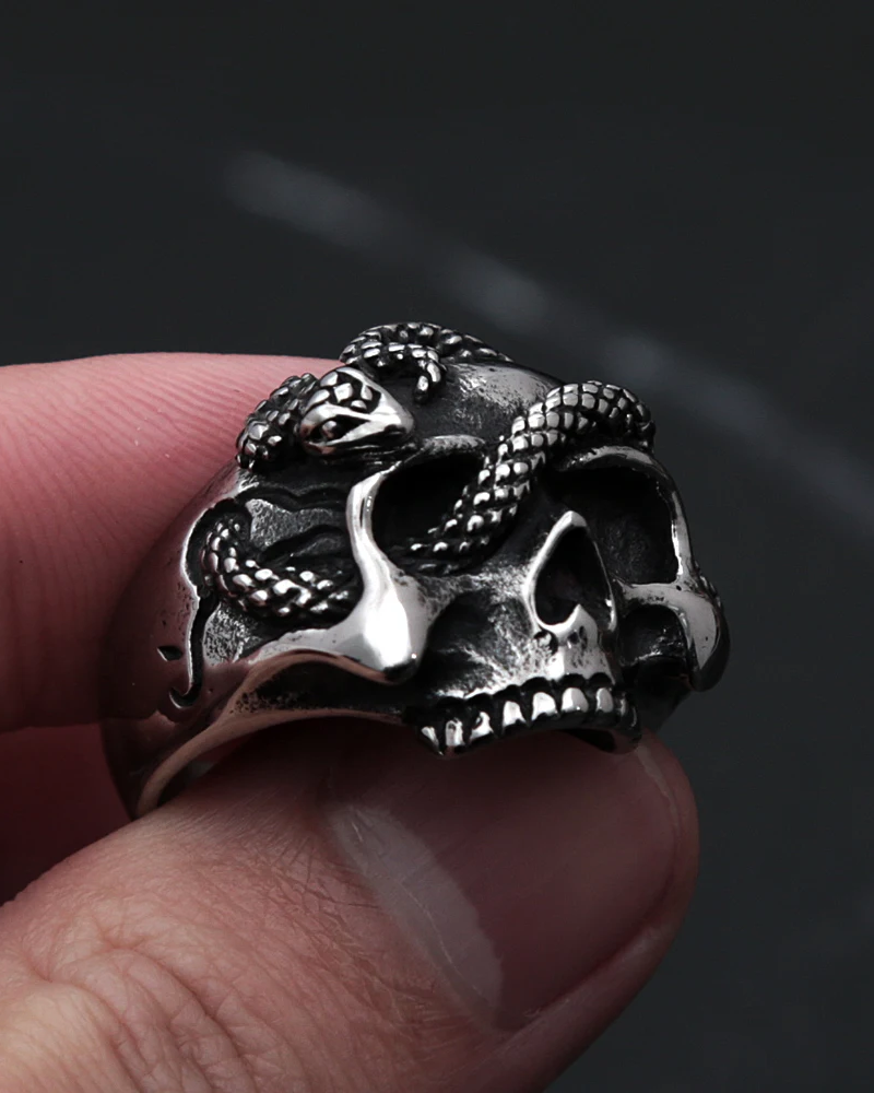 Skull Snake Ring