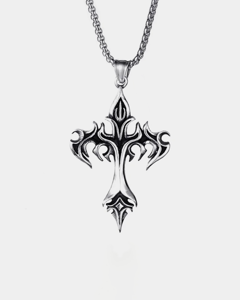 Flame Cross Necklace