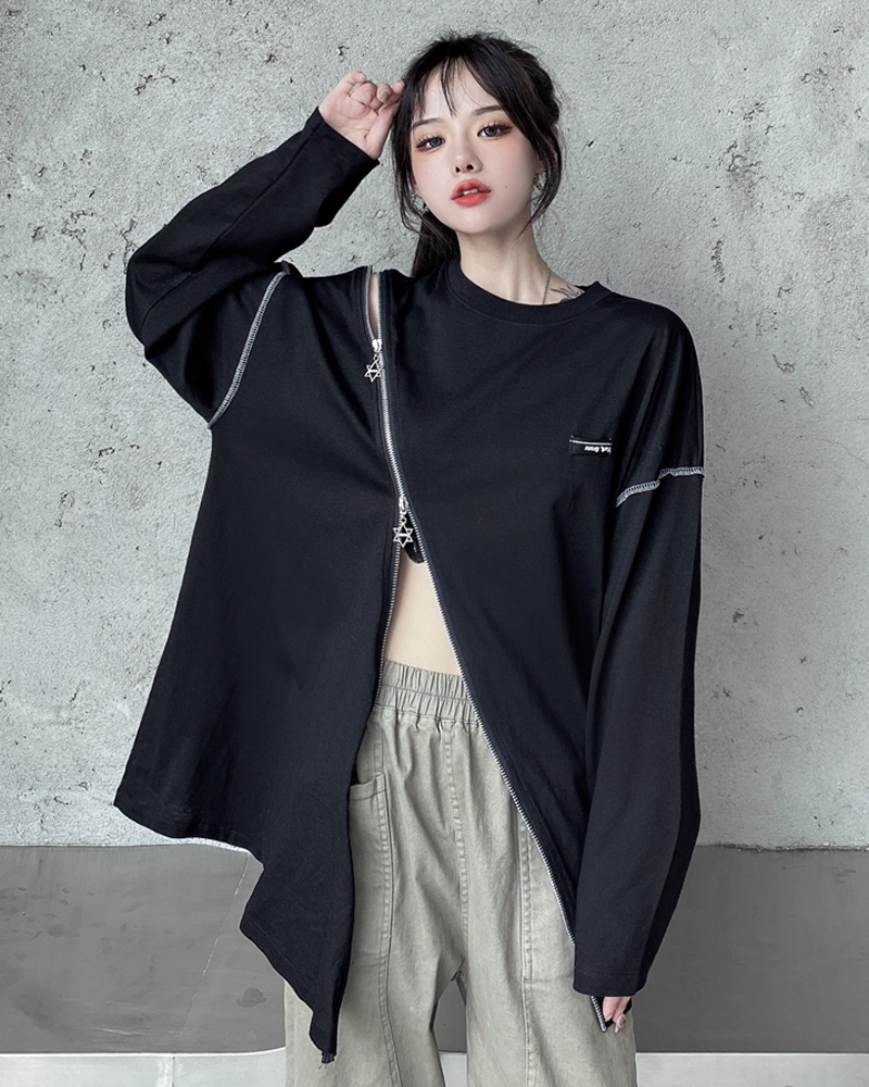 Diagonal Zipper Shirt