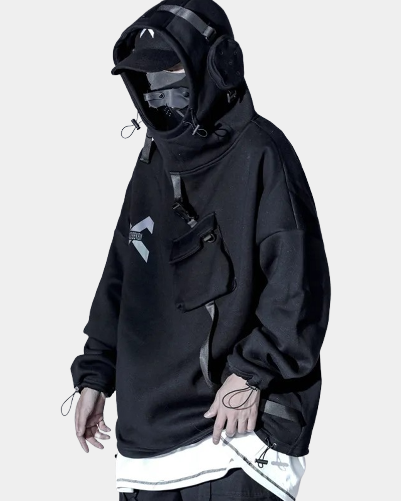 Techwear Hoodie With Straps