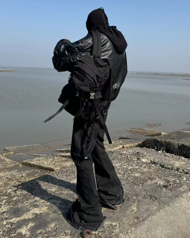 Oversized Leather Bomber Jacket