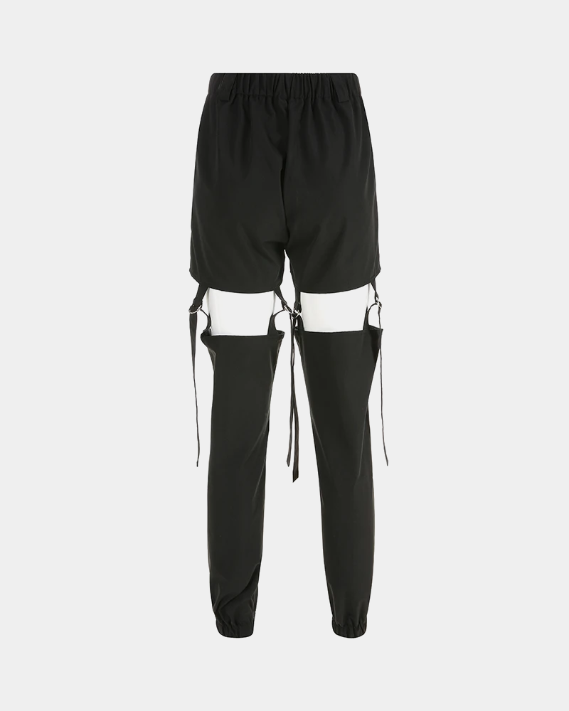 Black Cargo Pants Womens High Waisted