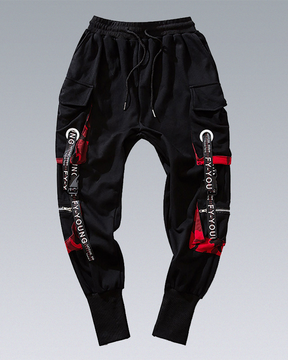 Black And Red Cargo Pants