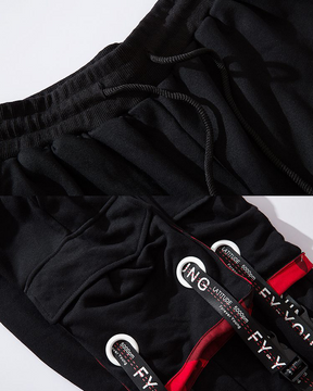 Black And Red Cargo Pants